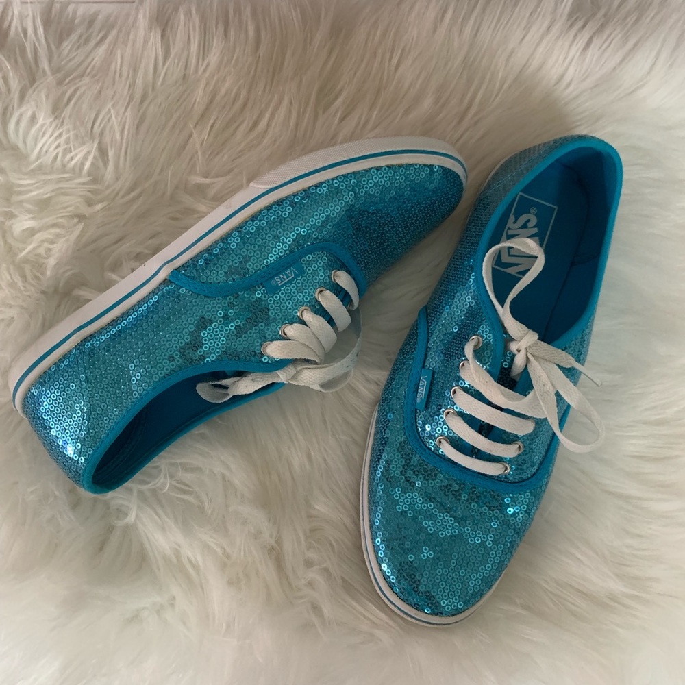 Vans Sequin turquoise sneakers 9.5 women’s 8 men’s - Picture 4 of 8